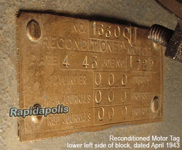 1941 GP reconditioned notor tag